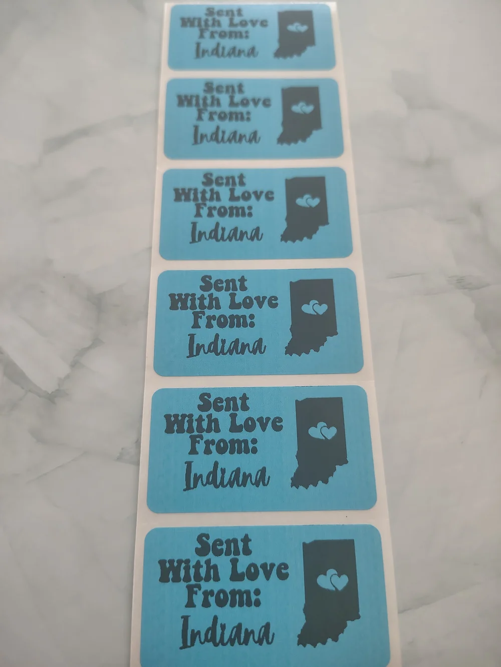 💙100 Indiana- Shipping Labels Thermal Packaging Stickers 2.25